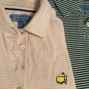 MASTERS Pink & White Stripe Women’s Polo